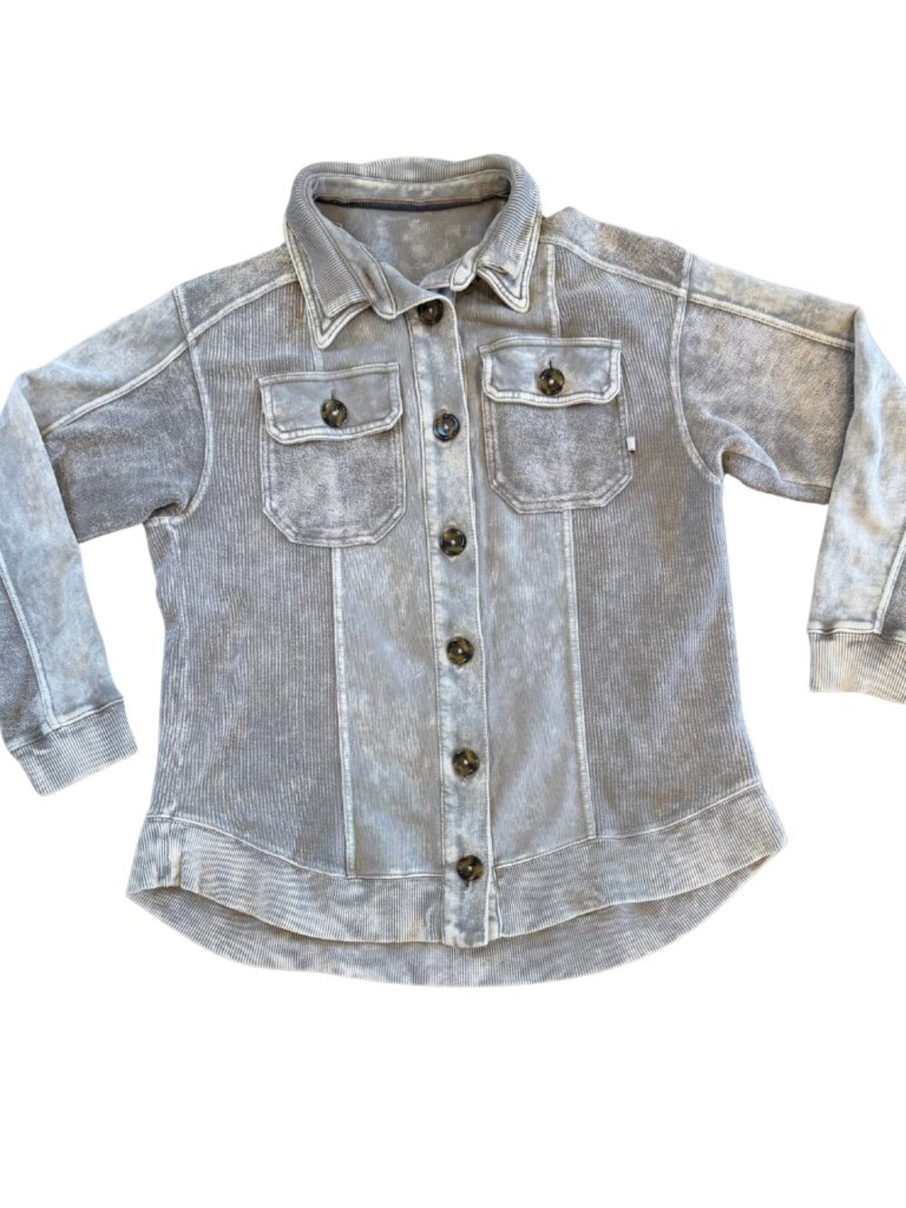 Anthropologie Pilcro Brown Tan Shirt Jacket Shaket Double Collar Button-Up XXS